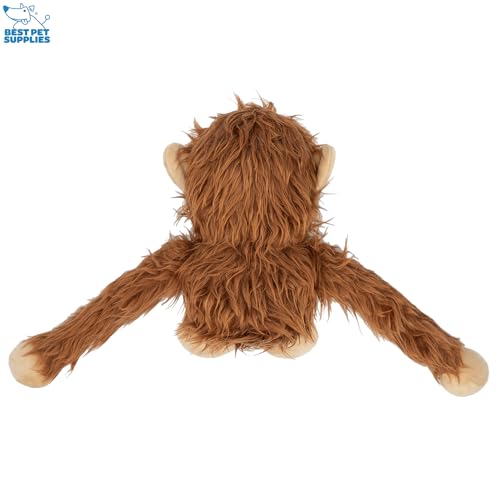 Best Pet Supplies O-Hug-Atan - Juguete Interactivo de Peluche chirriante para Cachorros o Perros de Raza pequeña y Mediana - O-Hug-Atan (café)