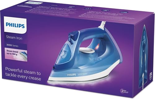 Plancha de Vapor Philips Azul Serie 3000 con 2400 W y Cerámica