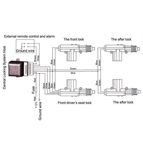 Kit de Cerradura Central para Automóvil Universal con Alarma y Sensor de Impacto para 4 Puertas Keyless Entry