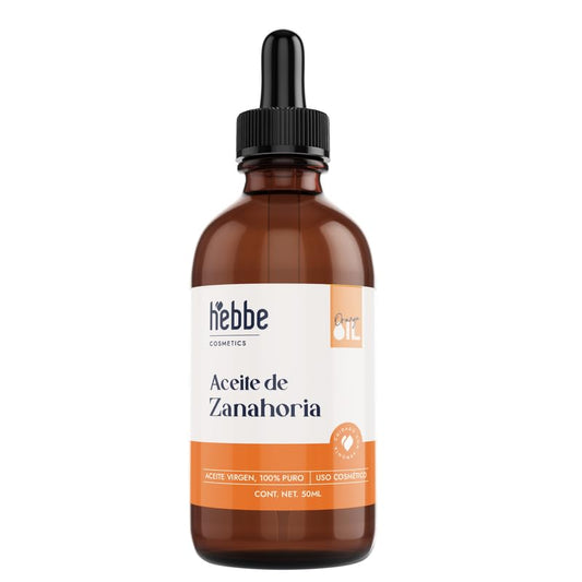 Hebbe - Aceite De Zanahoria 100% Puro 50 ml | Hidratante Reafirmante | Regenerador | Antiedad | Cabello Brillo Y Suavidad
