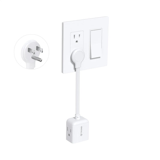 TROND Regleta Multicontacto Extensor de Enchufe Plano con Cable de 15CM, Divisor de Enchufe Multiplataforma, Adaptador de Enchufe Plano Extensor de Pared, Adaptador para Hogar, Oficina