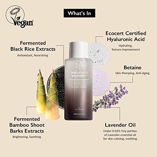 Haruharu Toner Facial de Arroz Negro Balanceador de PH Anti-oxidante 150ml