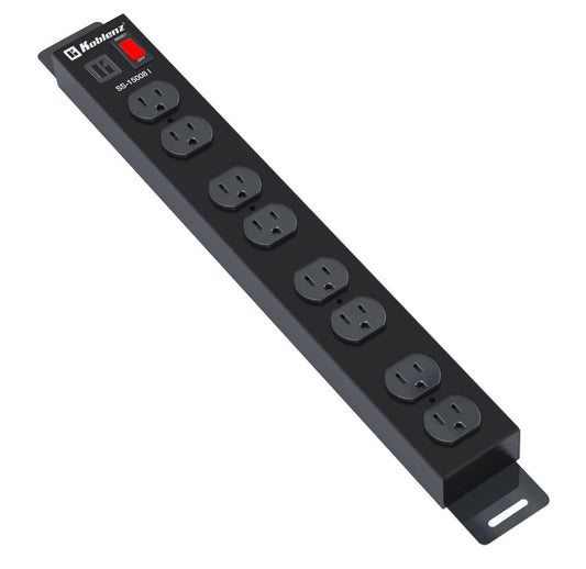 Koblenz Supresor de Picos, Protector de Voltaje Industrial, Multicontacto, 1500 Joules, 8 Contactos, Oficina y Taller, Conecta tus Herramientas, Sujetadores de Pared o Mesa, Cable de 1.5m (SS-15008 I)