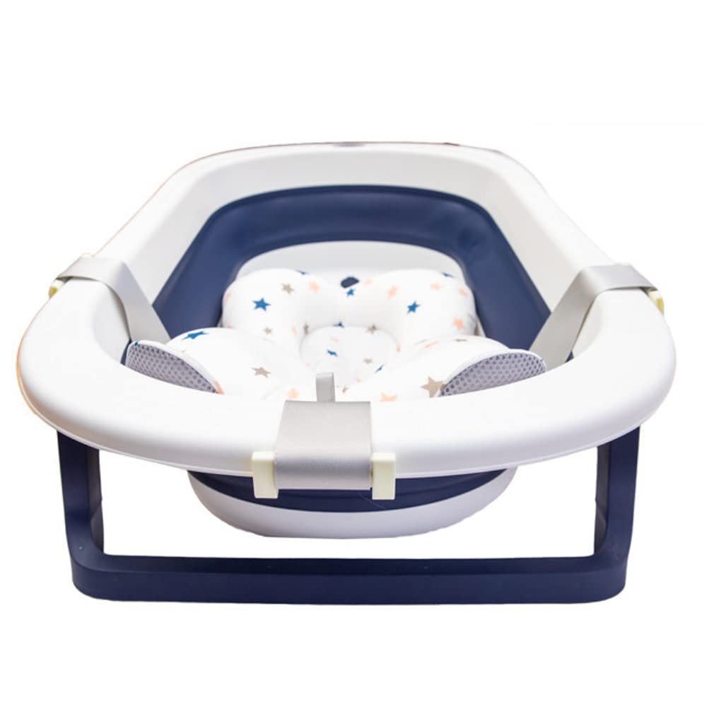 Bañera Plegable PAPU BABY Azul con Cojín para Bebés y Niños Pequeños