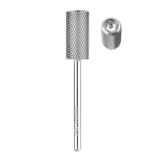 KIARA SKY Clavos Profesionales Brocas Universales de Acero Inoxidable para Taladro de Uñas E-File (Broca Mediana de Barril Grande (Plata))