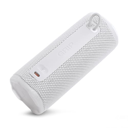 JBL Grip - Altavoz Bluetooth Compacto con Sonido Bold JBL Pro y luz Ambiental, hasta 14 Horas de Tiempo de reproducción, Agua, Polvo y caídas (IP68) y conexión multiparlante con Auracast (Blanco)
