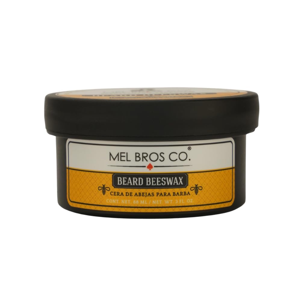 MEL BROS CO. - CERA DE ABEJA 3 OZ/Moldea y Suaviza Barba y Bigote 100% Ingredientes Naturales