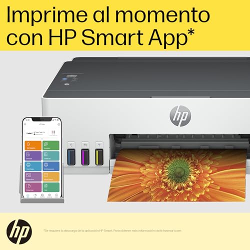 HP Impresora Smart Tank 210, Tinta Continua, Color, Wi-Fi,USB, Bluetooth, Dúplex (Doble Cara) Manual, Impresión Smart App, hasta 2 años de Garantía* (3D4L3A)