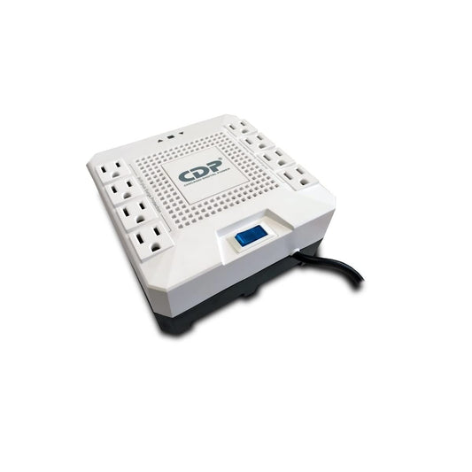 CDP AVRPRO1808 Regulador 1800Va/1Pc000W, 8 Contactos, Protector RJ-45 y RJ-11 Supresor de Picos, Negro