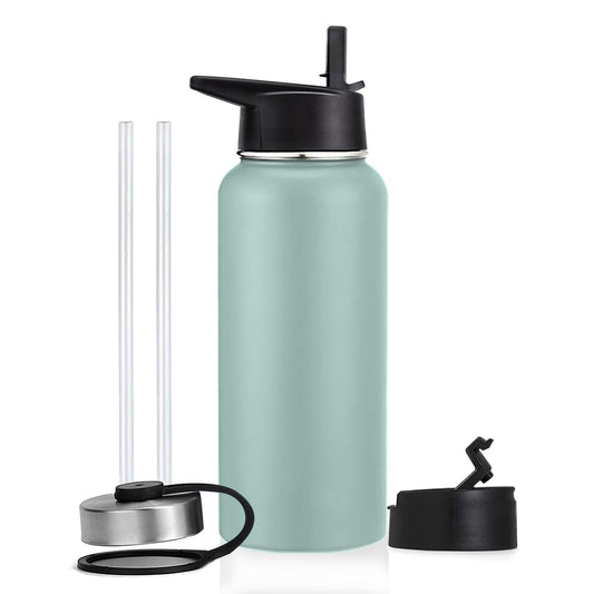 Free Wolf 40OZ Termo de Acero Inoxidable A Prueba de Fugas Con 3 Tapas y Asa, Doble Aislamiento Térmico para 24 Horas de Agua Fría y 12 Horas de Caliente