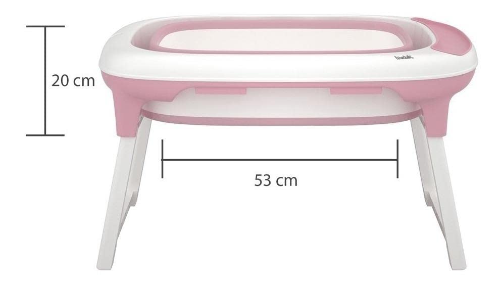 Bañera Plegable D´BEBÉ Rosa con 2 Niveles Antideslizante para Bebés