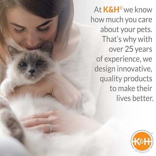 K&H PET PRODUCTS Casa de Gatito climatizada al Aire Libre Extra Ancha Verde Oliva 66.5 x 15.5 x 21.5 Pulgadas