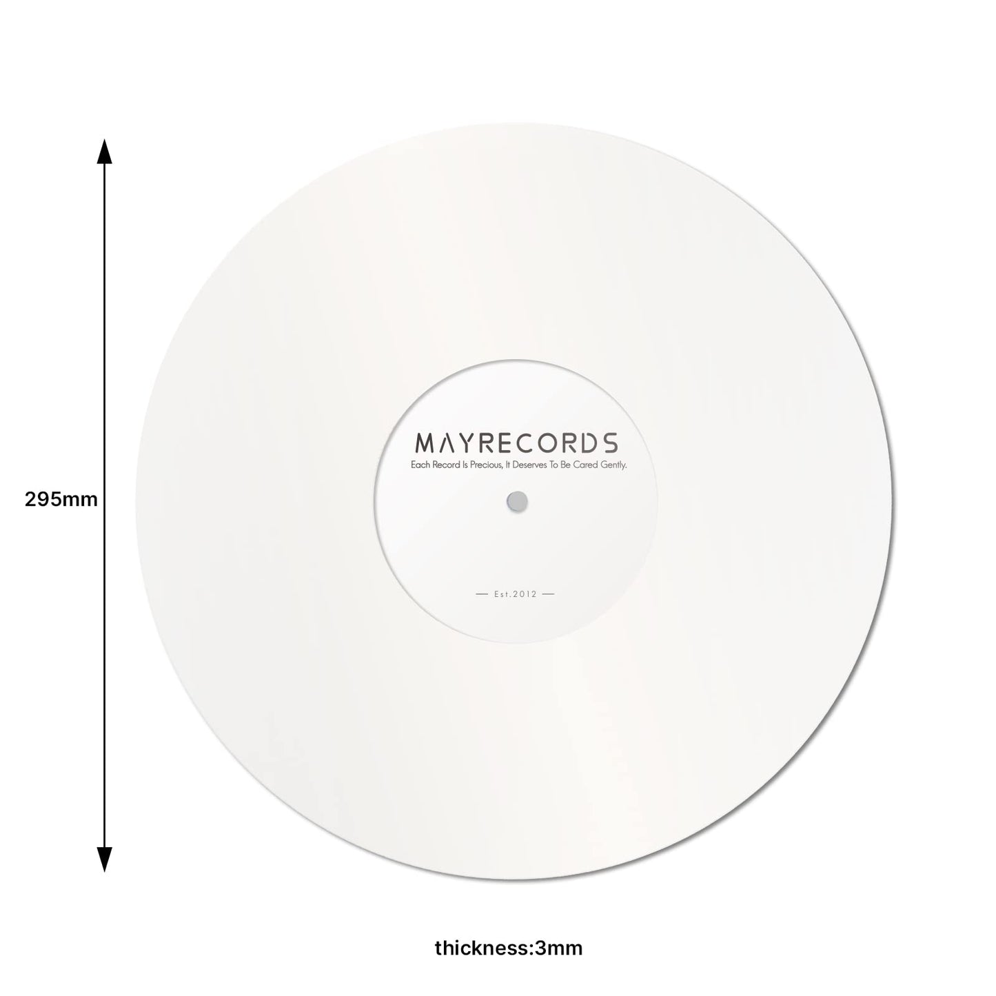 sdroceRyaM - Alfombrilla de acrílico para Tocadiscos, 12 Pulgadas, para Reproductores de Discos de Vinilo LP, antiestático, Reduce Las Vibraciones y Mejora la claridad del Sonido (Blanco)