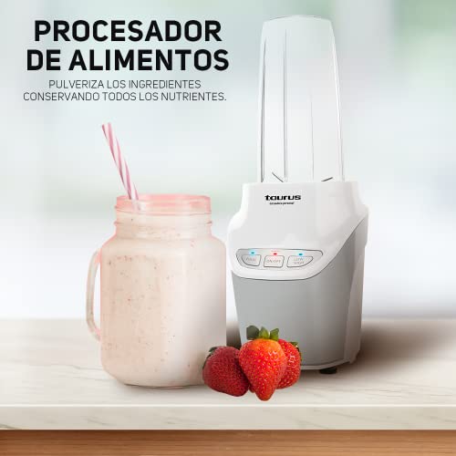 Procesador de Alimentos Taurus Verde Natural con 2 Vasos y 2 Cuchillas para Pulverizar