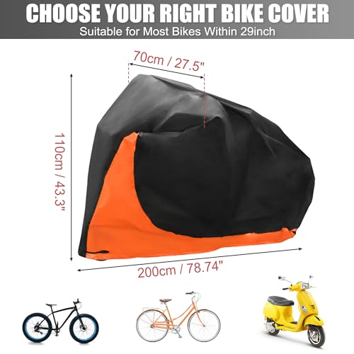 Funda Impermeable para Bicicleta uxcell Naranja para Bicicleta Eléctrica de Montaña y Carretera