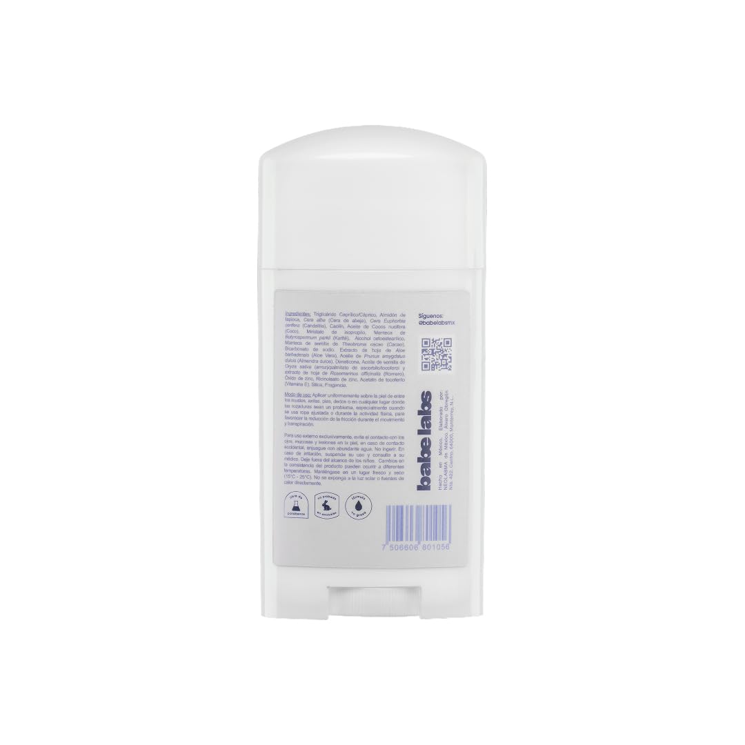 Babe Labs Rozzi – Bálsamo Hidratante en Barra para Fricción Corporal – Protección para Muslos y Axilas con Karité y Coco – 1 Unidad