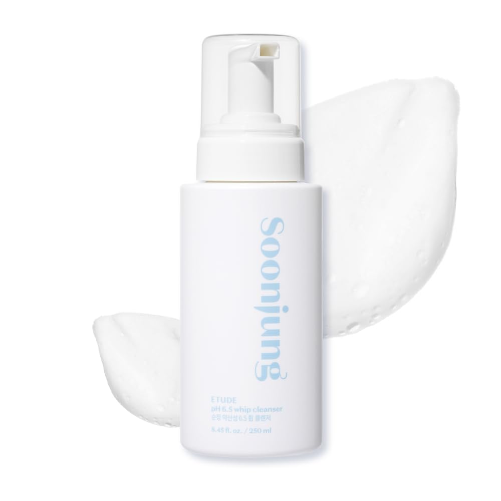 ETUDE- Limpiador en espuma SoonJung pH 6.5 8,45 fl.oz (250 ml) 23AD | No comedogénico e hipoalergénico Soft Bubble