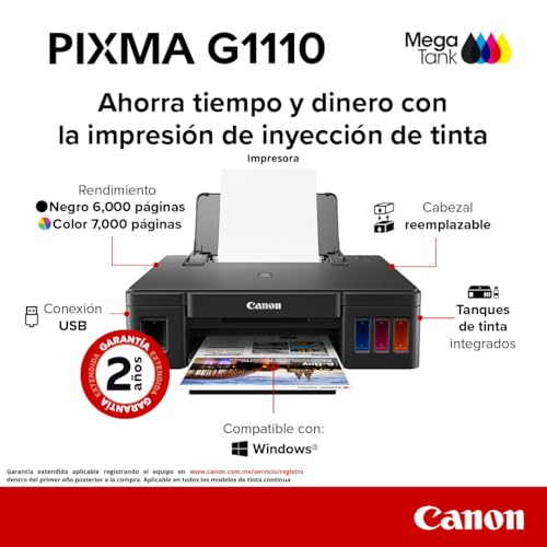 Canon Impresora conexión USB G1100 de Tanque de tintas