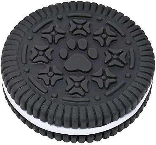 Juguete de Goma para Perros en Forma de Galleta Oreo | Sonido Interactivo | Limpieza de Dientes | Material Seguro y Duradero | Ideal para Mordidas y Masticaciones