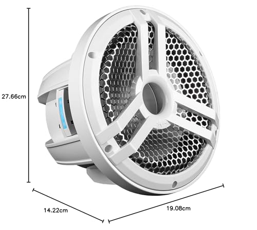 Skar Audio SKM10WD2 Subwoofer marino de 25,4 cm, 1000 W, potencia máxima dual de 2 ohmios (blanco)