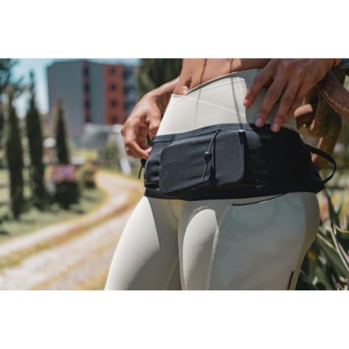 Cangurera Deportiva, Bolsa Deportiva con Cinturón Elástico y Bolsillos de Auricular y Llaves, Riñoneras Deportivas de Hombres y Mujeres para Correr (Medium)
