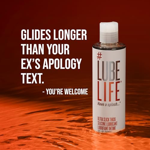 Lube Life Lubricante Anal a Base de Silicona - Espeso y Resistente al Agua, 8 oz, para Hombres, Mujeres y Parejas - Libre de Parabenos, Glicerina y Aceite
