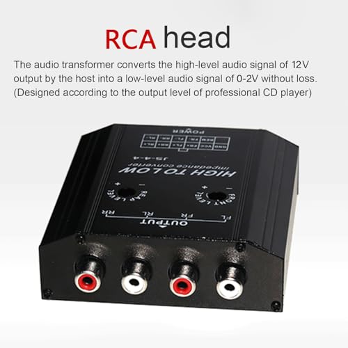 Convertidor de Audio de 4 Canales de 12 V, Convertidor de Impedancia de Línea Alta a Baja, Filtro de Frecuencia de Altavoz de Radio Estéreo para Coche