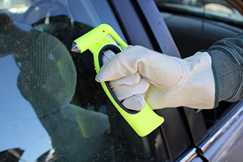 Martillo de Seguridad Resqhammer Amarillo con Cortador de Cinturón y Rompeventanas