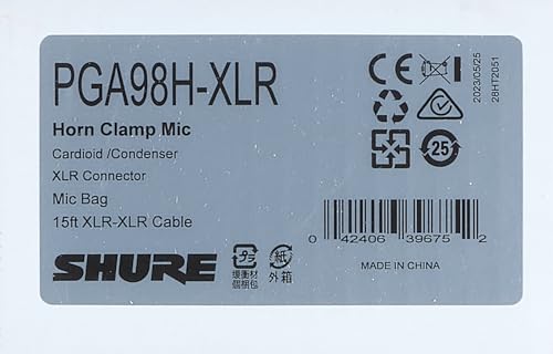 Micrófono Condensador Cardioide Shure PGA98H Pinza para Instrumentos