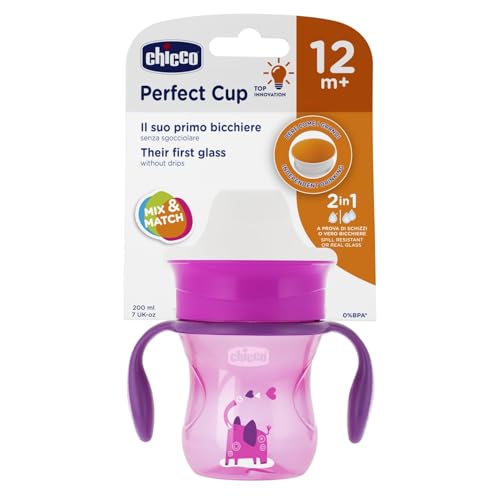 CHICCO, Vaso Entrenador Perfect Cup 360, 12m+, Color Rosa