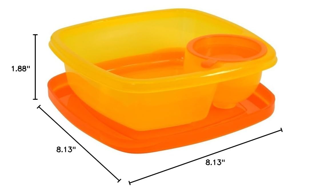 Compac Take A Dip 2the Side Container, Orange/Yellow, 2 Ounce