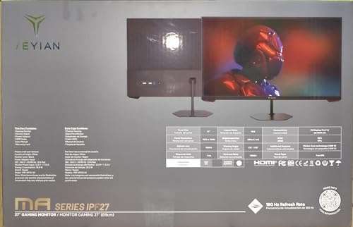 YEYIAN Monitor Gamer Avance 27 Pulgadas IPS Full HD 1920 x 1080 Tasa de Refresco 180 Hz Tiempo de Respuesta 1ms Compatible con AMD FreeSync y NVIDIA G-Sync YMF-IPF27-G1