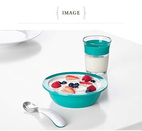OXO Tot 61132200 Juego Tenedor/Cuchara, Acero, 2 Piezas, Azul Turquesa