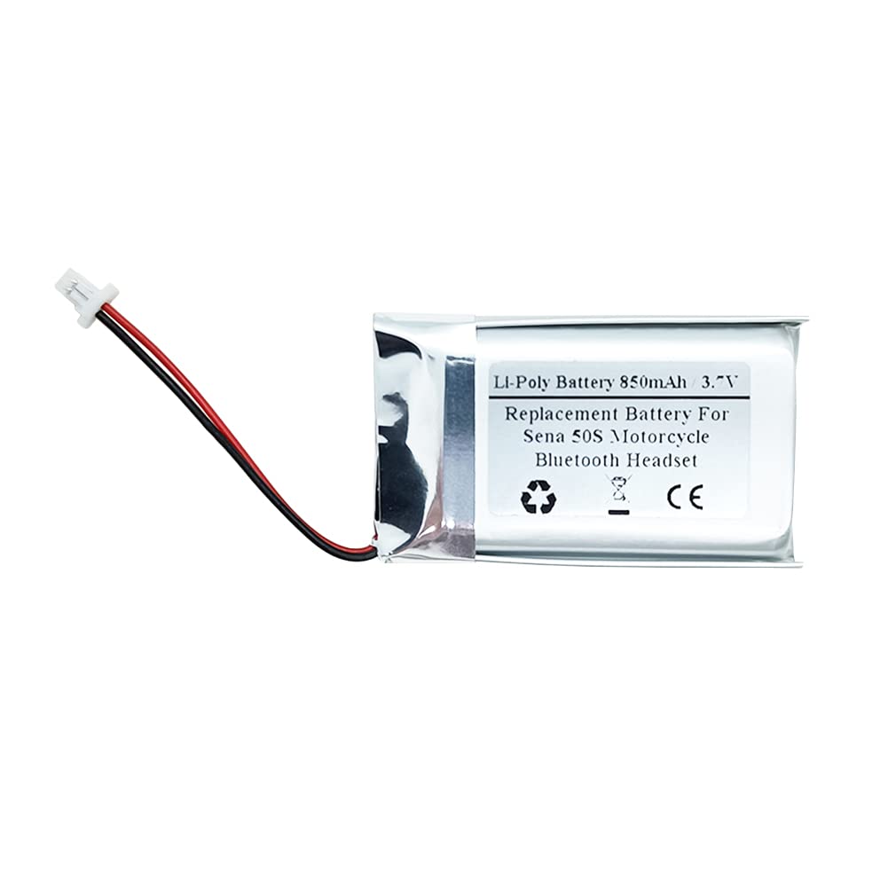STARTONG Batería de repuesto de 850 mAh 3.7 V para auriculares Bluetooth de motocicleta Sena 50S, intercomunicador de casco, modelo de batería: Sena ICP40/25/40P