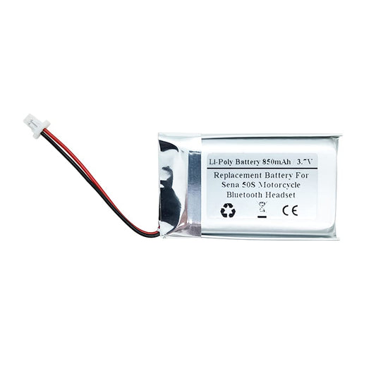 STARTONG Batería de repuesto de 850 mAh 3.7 V para auriculares Bluetooth de motocicleta Sena 50S, intercomunicador de casco, modelo de batería: Sena ICP40/25/40P