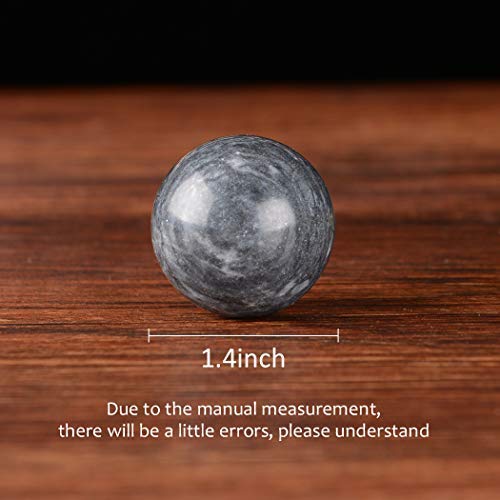 BRABUD BS021 - Pelotas de ejercicio chino de 1.4 pulgadas, color gris oscuro, para aliviar el estrés sin campanas