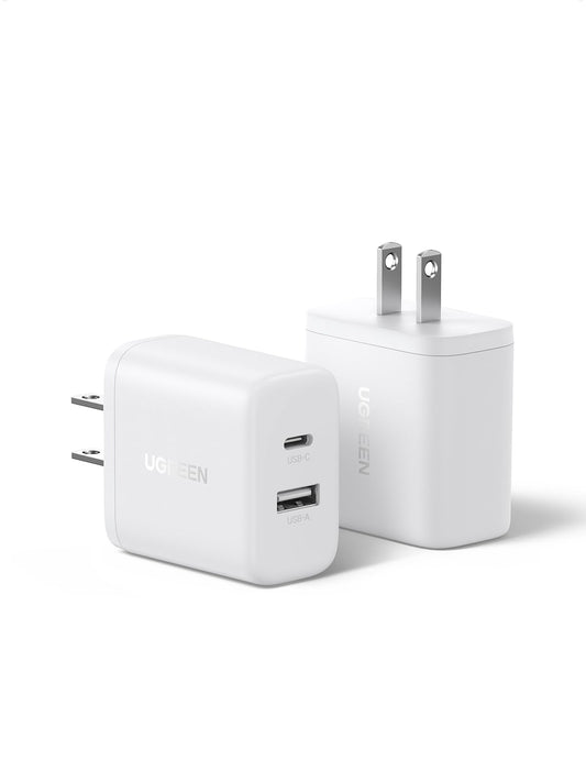 Cargador USB C UGREEN Blanco Carga Rápida 20W para iPhone y Más Dispositivos