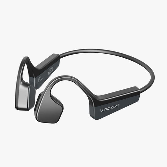 Auriculares de Conducción Ósea Langsdom Negro Resistente al Agua con Micrófonos para Deportes