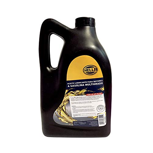 HELLA Aceite Para Motor A Gasolina 15W40, 358277061, HMO-15W40, Garrafa de 5 litros, durabilidad de hasta 5.000 km, recomendado para autos livianos con alto kilometraje