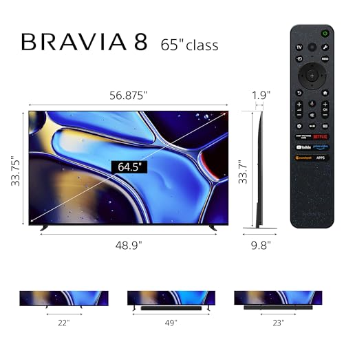 Pantalla OLED Sony BRAVIA 65” 4K Ultra HD con Procesador XR Google