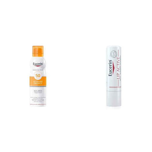 Protector Solar Corporal Eucerin Toque Seco FPS 50 Spray + Bálsamo Labial Ph5 FPS 20