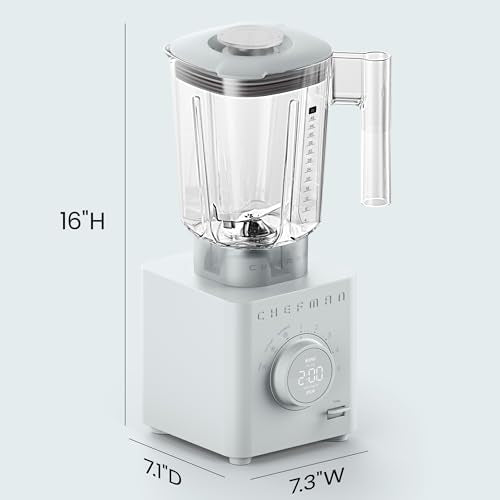 Chefman Obliterator - Licuadora de encimera de 40 onzas para batidos, motor de 1380 W para aplastar hielo, nueces y frutas congeladas con hoja de acero inoxidable, función de mezcla automática,