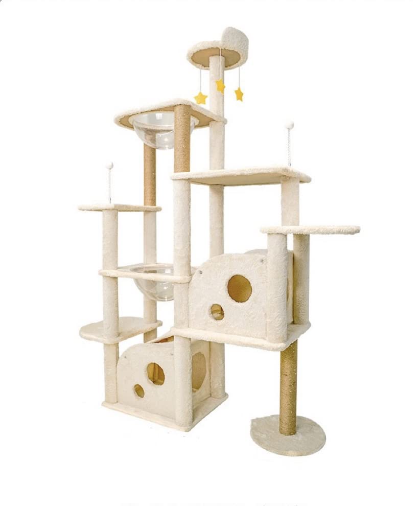 Rascador Árbol UNA MASCOTA Beige Diseño de Queso Varios Niveles para Gato