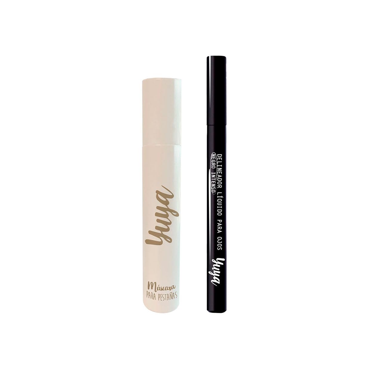 Set Máscara de pestañas 10 Aceites Naturales Negra + Delineador líquido para ojos tipo plumón