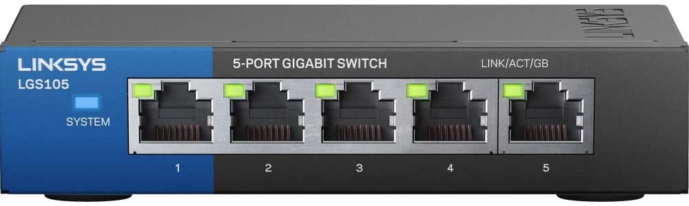 Linksys Business LGS105 5-Port Desktop Gigabit Ethernet Network Unmanaged Switch I Metal Enclosure