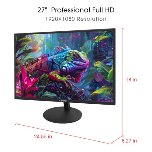 Monitor LED Sceptre 27 Pulgadas 1080P Negro 99% sRGB con 2 HDMI y Bocinas Integradas