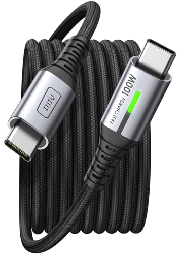 INIU Cable USB C a USB C, 100W [2m+2m] Cable USB C Carga Rapida PD QC 4.0 Cable Tipo C Nylon para iPhone 16 15 MacBook Pro 2020 Samsung S23 Ultra iPad Air Google Pixel Xiaomi Huawei Steam Deck