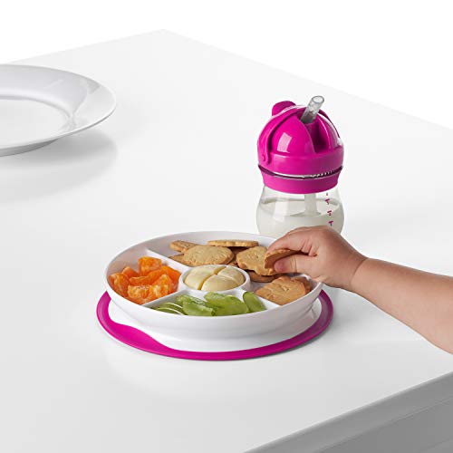 Plato Dividido OXO Tot Rosa Stick & Stay