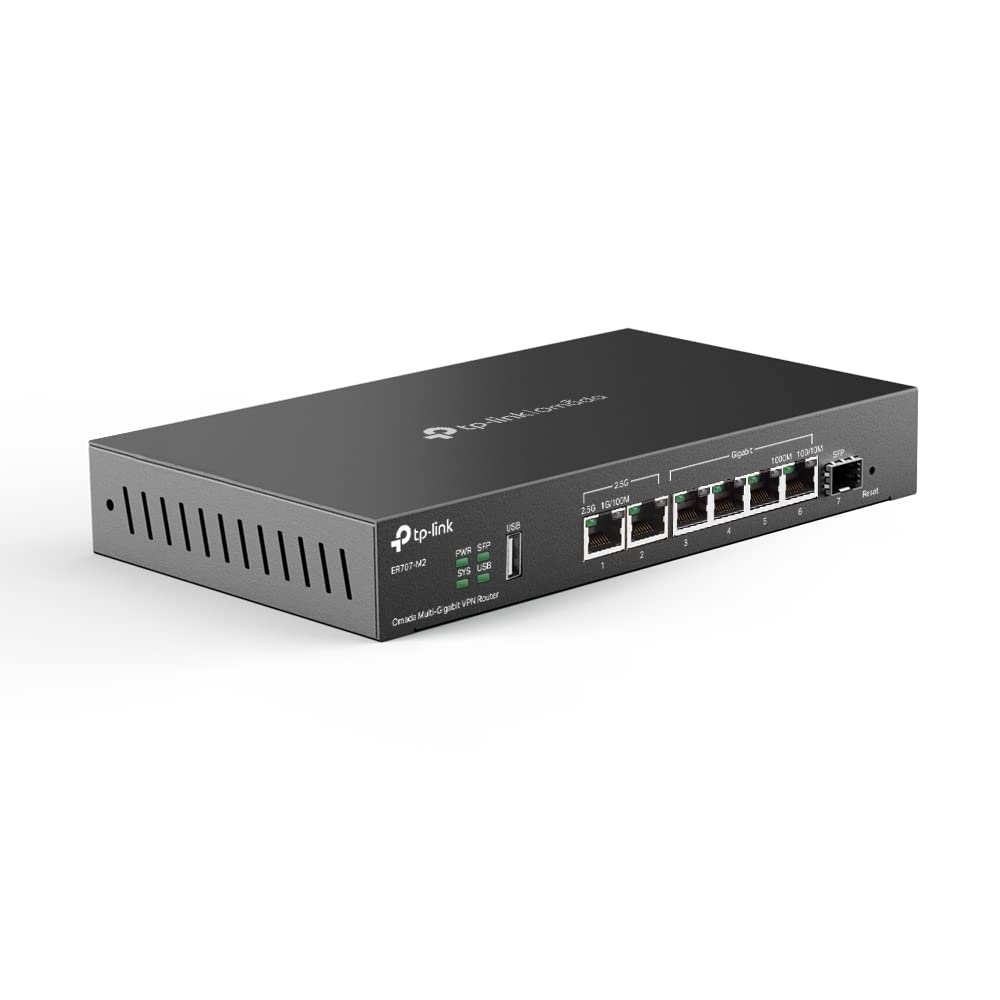 Enrutador VPN MultiGigabit TP-Link ER707-M2 2.5Gig con Firewall SPI y Omada SDN Integrado