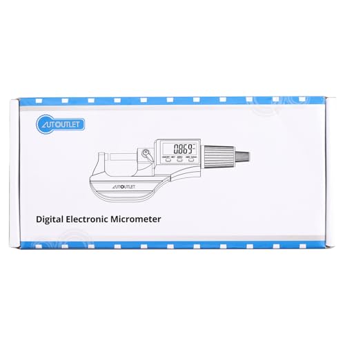 AUTOUTLET - Micrómetro electrónico digital de 0 a 25 mm, herramienta de medición de precisión con visualización LCD y estuche de transporte para una medición precisa